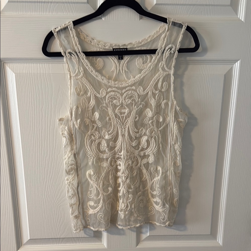 Express Cream Embroidered Blouse